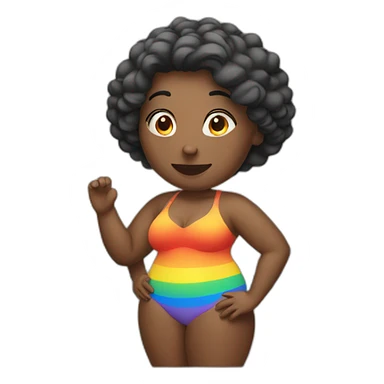 Lesbian thick woman on beach sticker