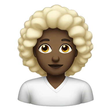 White Blonde woman and a black man with an Afro  sticker
