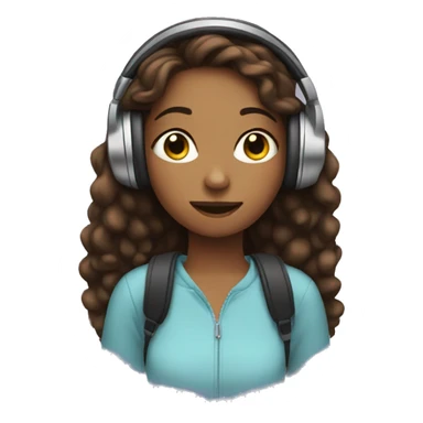 Girl listening to music  sticker