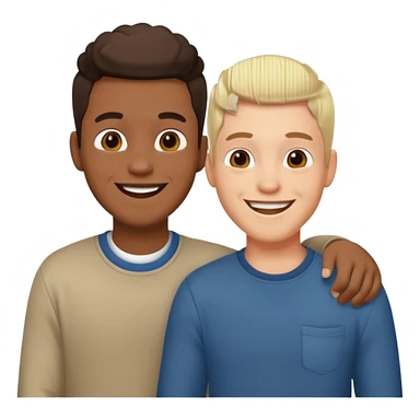 two happy male friends sticker