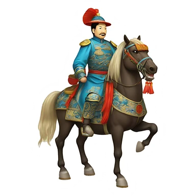 Chinese Qing dynasty general on horse sticker