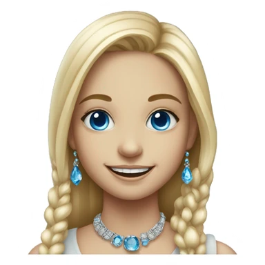 smiling girl in jewelry portrait with blue eyes sticker