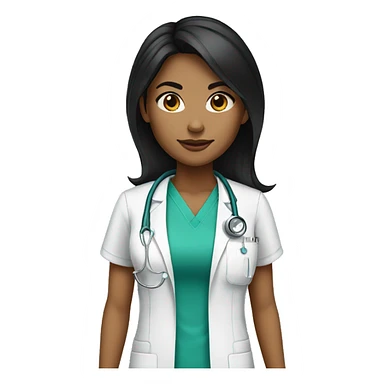 Light brown skin black hair surgeon female sticker
