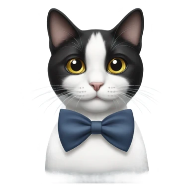 black and white cat with a bow tie  sticker