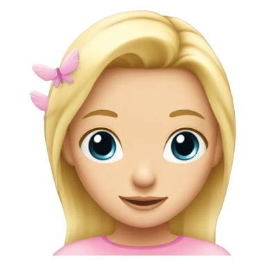 Blonde girl, fairy pink wings sticker