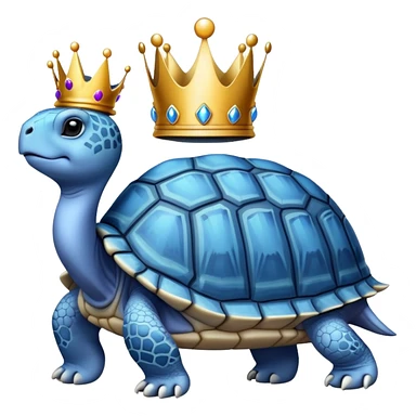 Blue tortoise with a crown sticker
