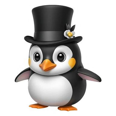 A penguin with a top hat in The Noot Noot Shoe sticker