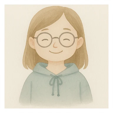 Transform the character Mei Mei from a red panda into a regular human girl, illustrated in the watercolor art style. Use soft, flowing watercolor textures and gentle color blending to create a delicate illustration. sticker