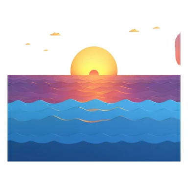 ocean sunset horizon sticker