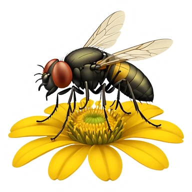 
fly on flower sticker