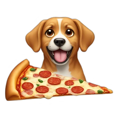dog eating a pizza sticker