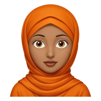 brown skinned woman with orange hijab sticker