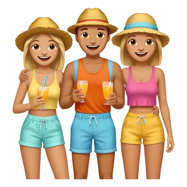 happy summer vibes with friends sticker