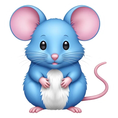 Realistic pink and blue mouse sticker
