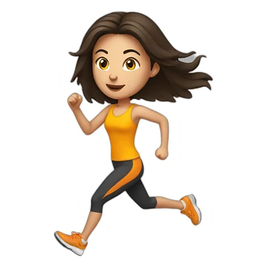 brunette running sticker