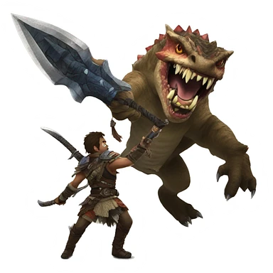 monster hunter slaying a beast sticker