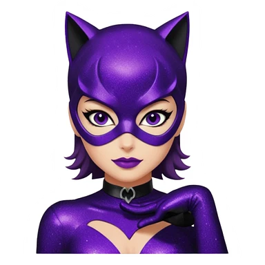 glitter purple Cat woman sexy sticker