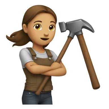 girl with hammer sticker