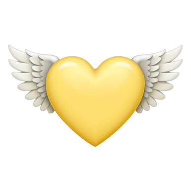 Yellow heart with white wings sticker