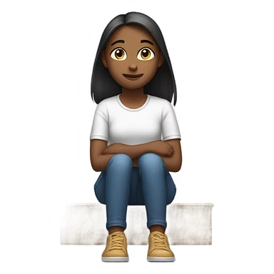 girl with hands on knees looking back behind her  sticker