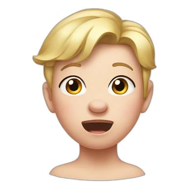 squealing pig with short blonde hair sticker