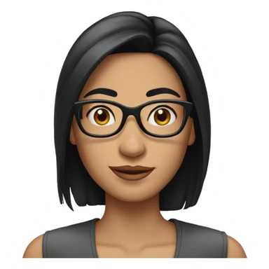 Create Disney woman emoji of woman with long straight black hair and glasses with fair skin sticker