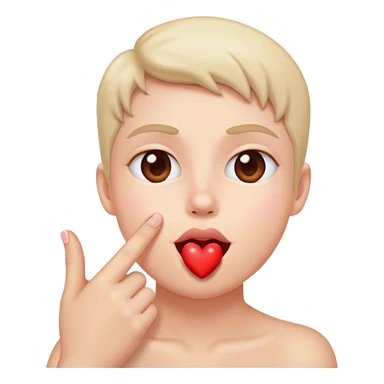 face licking fingers with heart eyes sticker