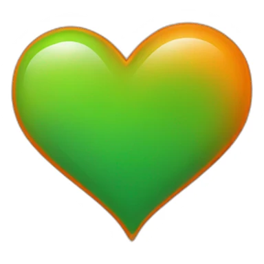 Green and Orange heart sticker