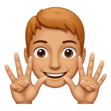 happy face with nails tapping  sticker