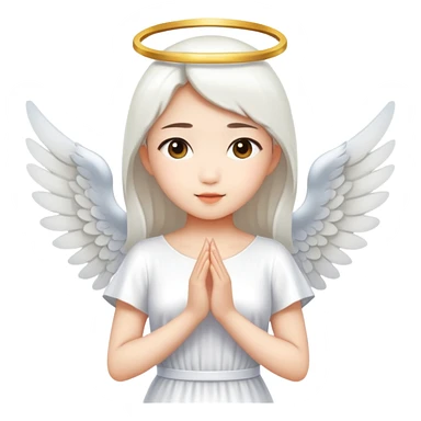 Asian angel in white dress sticker