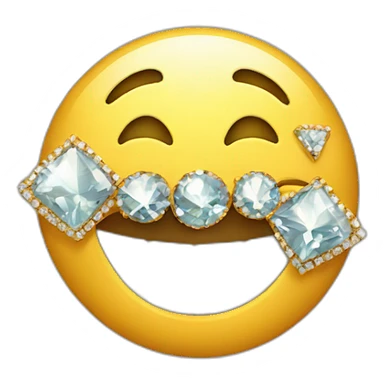smiling emoji with diamond and gold teeth sticker