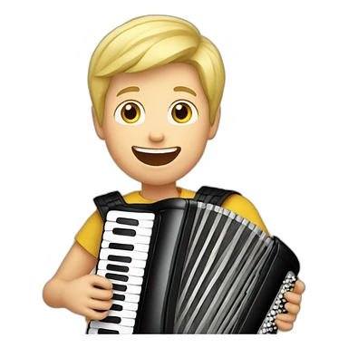 Blond boy playing accordion sticker