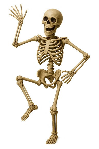 Halloween skeleton, make funny position, remove background   sticker