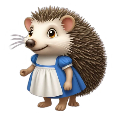 Hedgehog wearing dress of Alice from Alice in Wonderland sticker