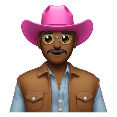 Cowboy wearing an eyepatch and a pink cowboy hat sticker