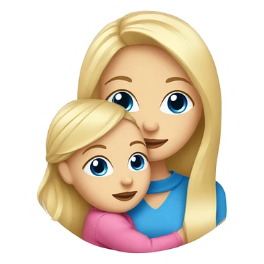 blue eyed blonde mom and baby girl sticker