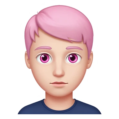 young man that has pink eyes sticker
