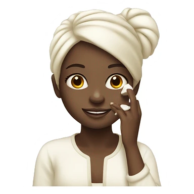 ivory girl applying cream on face sticker