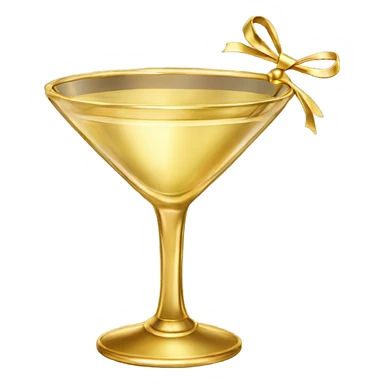 gold rimmed martini glass with tiny gold bows sticker