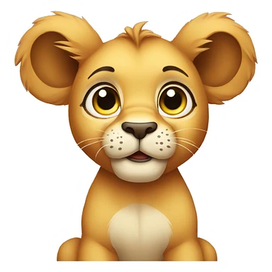 cute baby lion with big eyes sticker