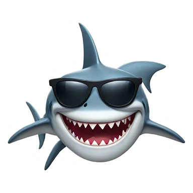shark wearing sunglasses sticker