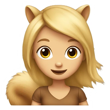 A blond girl as a squirrel  sticker