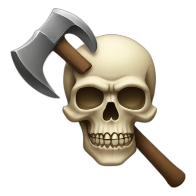 skull holding a hammer sticker