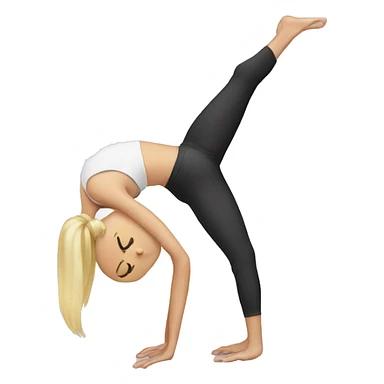 white blonde girl doing one handed handstand sticker