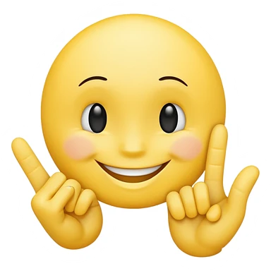Smiley face with fingers  sticker