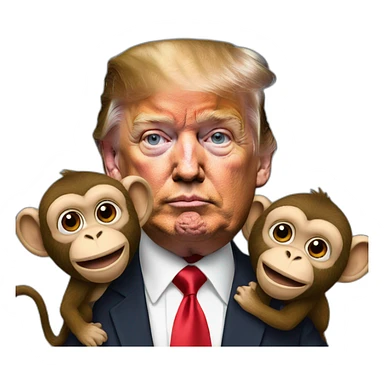 donald trump with monkeys sticker