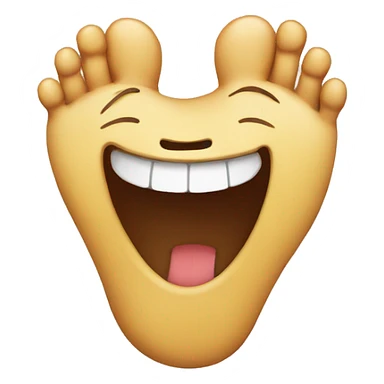 happy emoji with feet sticker