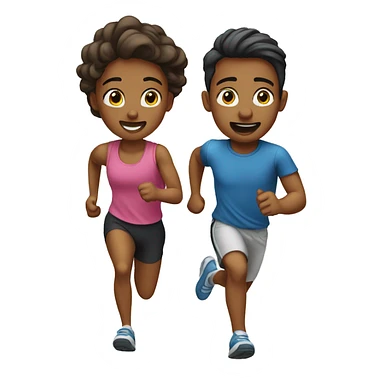 Brother  sister running sticker