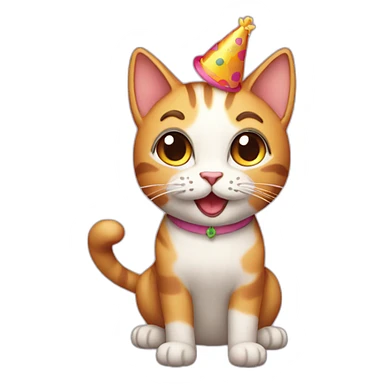 happy cat birthday sticker