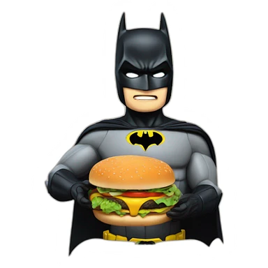 Batman qui mange un burger sticker